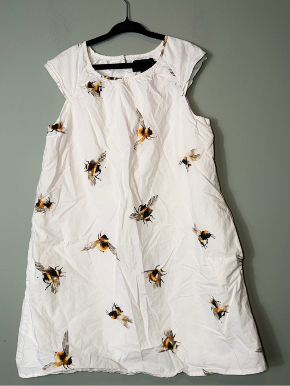 Victoria Beckham for Target White Bee-Print Cotton Dress Medium